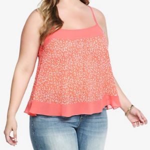 Torrid Diamond Print (Coral) Chiffon Tank Top